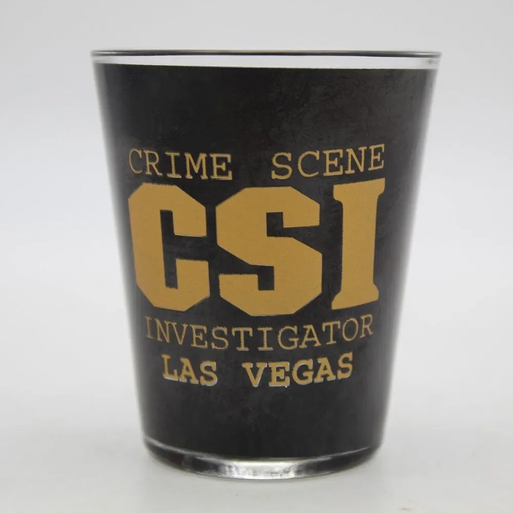 Vintage CSI Las Vegas Shot Glass Crime Scene Investigator Support US Troops